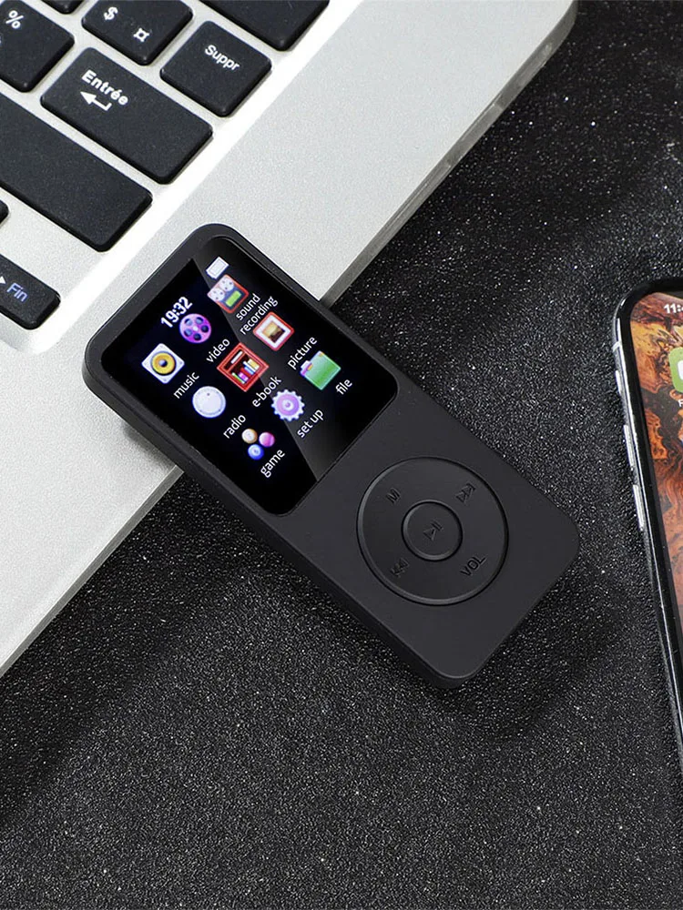 Portable MP3 Music Player with 1.8 Display, Bluetooth 5.0, Type-C, and Built-in Speaker