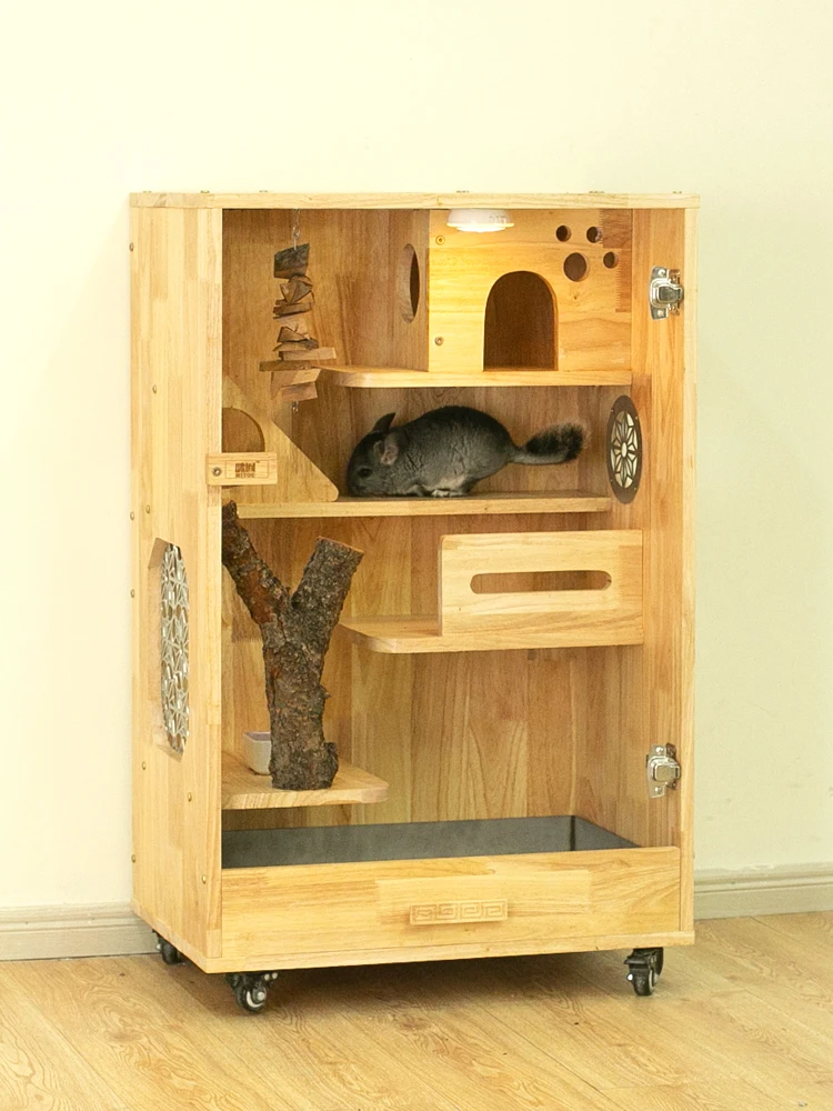 Chinchilla Kooi Kabinet Villa Luxe & Oversized Kasteel Huisdier Huis Ijs Nest Cooling Houten Huis Huishouden Massief Houten _ - AliExpress Mobile