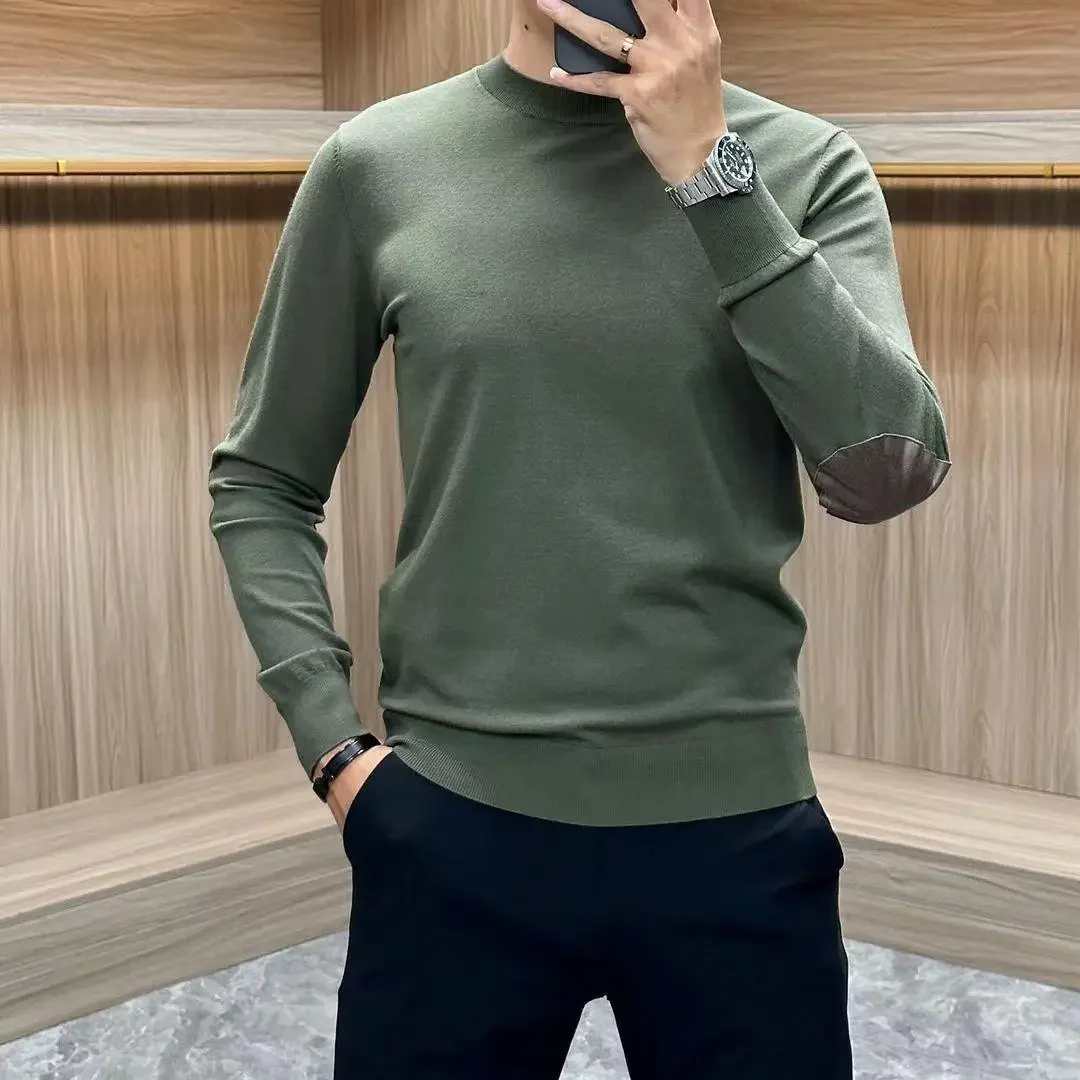High-quality Plush Thicken Warm Men Knitwear Youth Street Fashion Loose Sports Pullovers Autumn Men Half High Collar Sweater 5