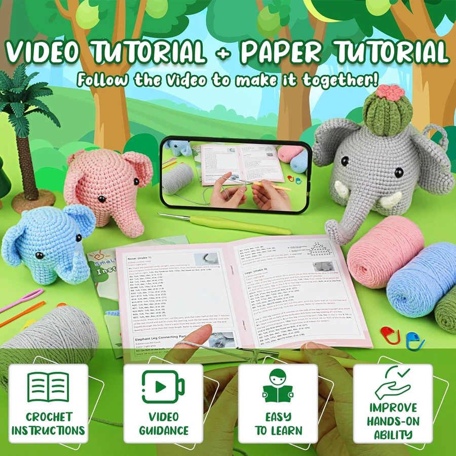 Adorable Elephant Family Crochet Kit 10 S10042a47136c4a85ae68c213021a989cS