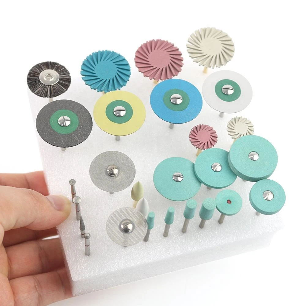 Dentallabor, Ganzkeramik-Zirkonoxid-Lithium-Disilikat-Schleif- und Polierbohrer und -räder, HP-Kits
