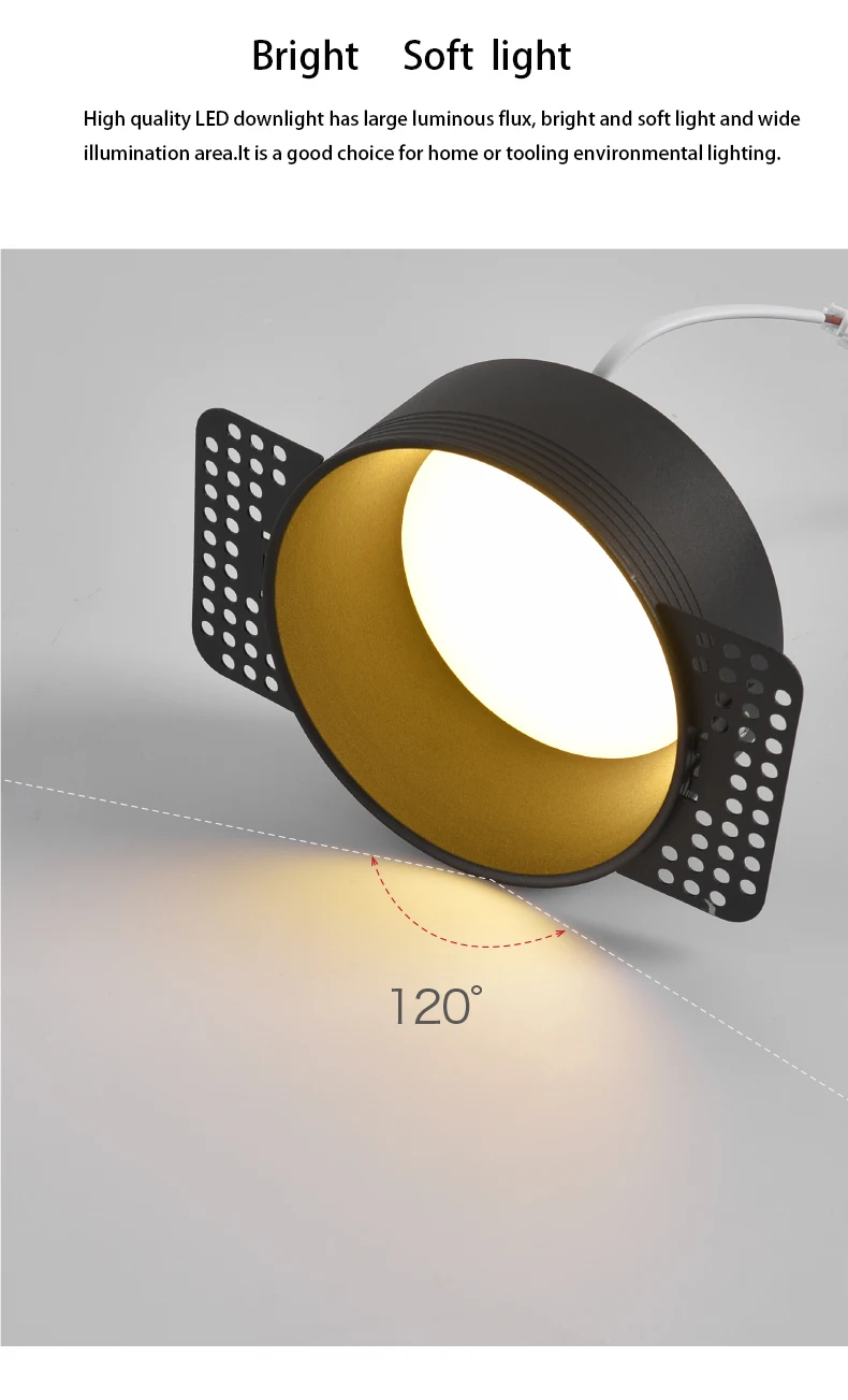 Description Picture 6 of itemSaiyo Trimless Round COB Led Downlights High End Recessed Ceiling Spot Lights Lamps For Indoor Residential Home