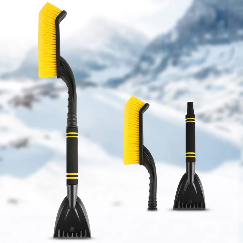 2 IN 1 Car Snow Scraper Sweeping Shovel for Winter with Handle Auto Cleaning Brush Ice Scraper Remover Auto Windshield Accessori