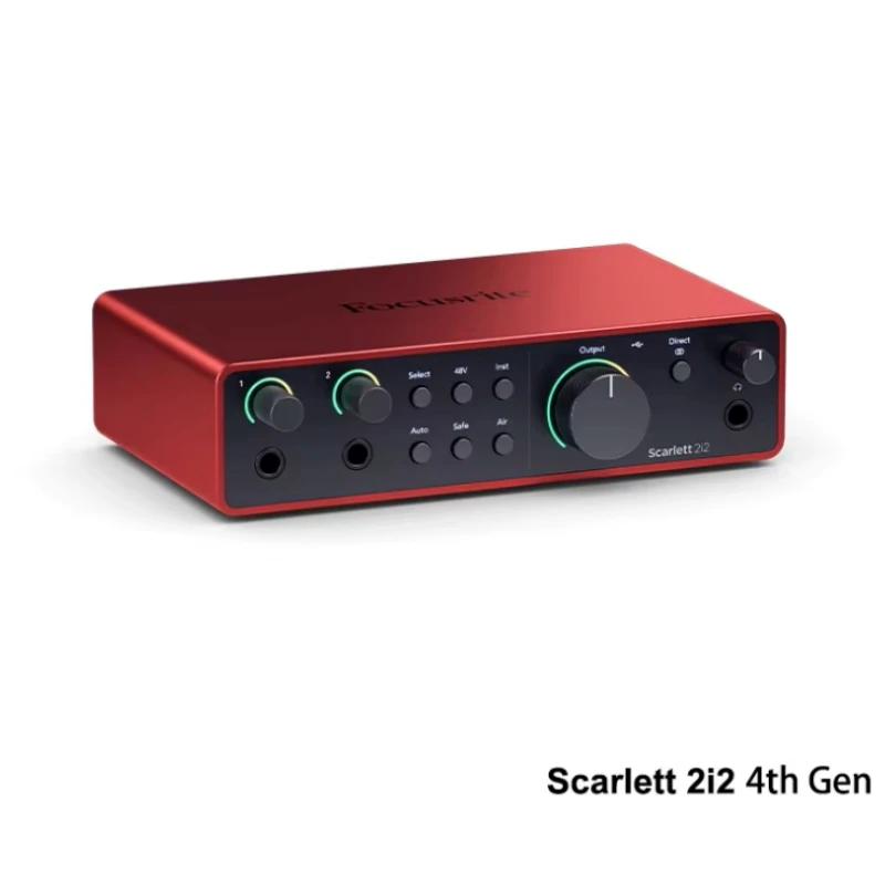 Focusrite Scarlett 2i2 4a Generazione Interfaccia Audio USB con Qualità da Studio, 2 Ingressi e 2 Uscite, Ingressi Hi-Z e Line per Registrazione