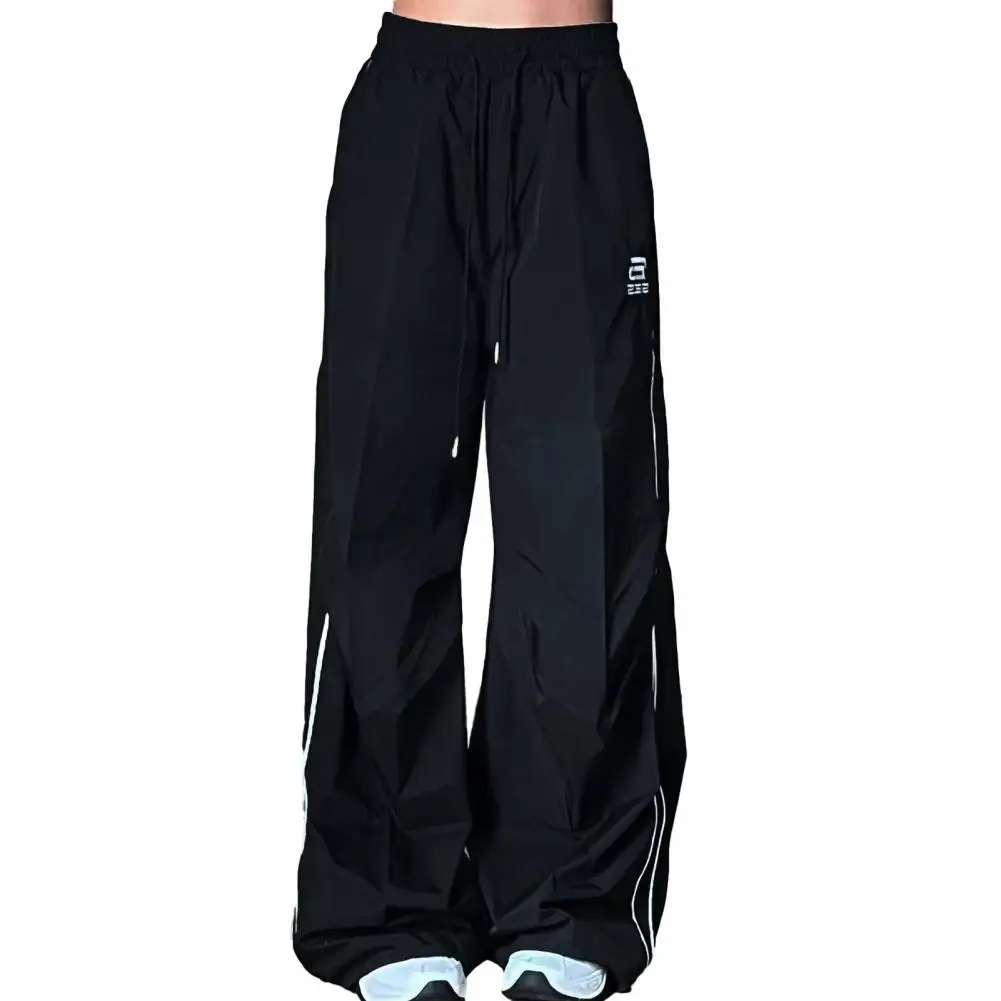 

Hip-hop Style Sweatpants Men Sports Pants Vintage Unisex Sweatpants Wide Leg Elastic Waist Soft Breathable Sports Pants
