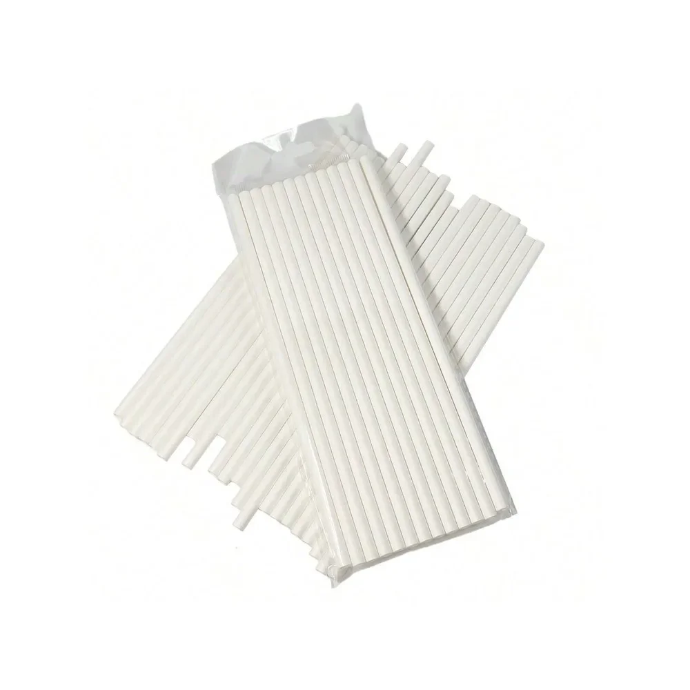 50pcs Disposable Solid Color Paper Straws White Black Kraft Brown Suitable for Restaurants Cocktails Bars Birthdays Weddings