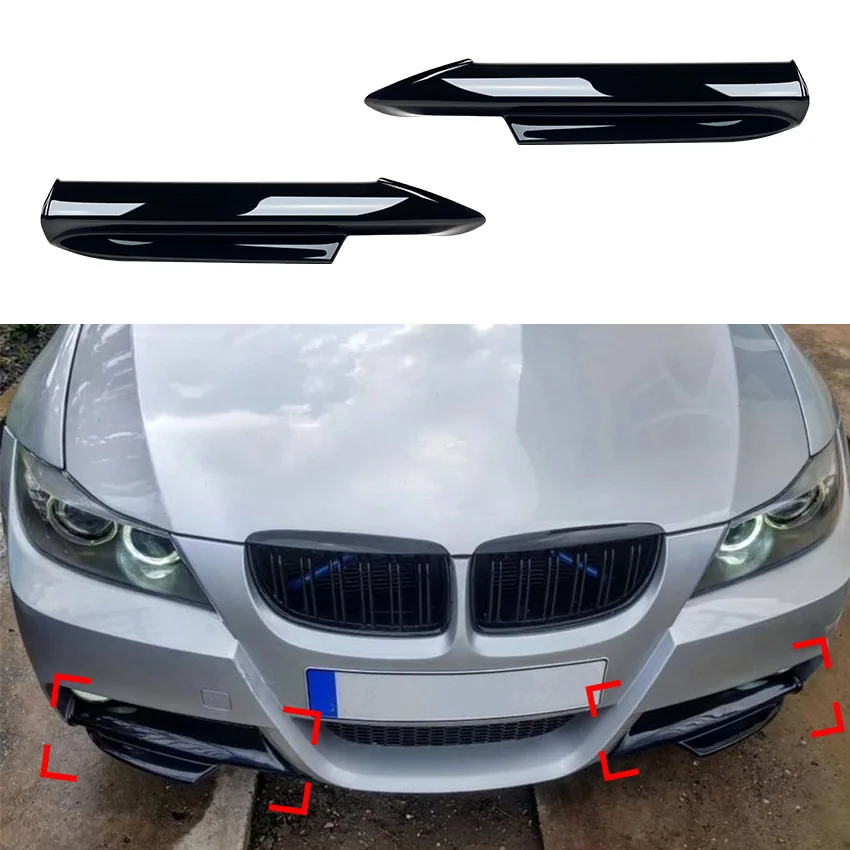 

For BMW E90 E91 3 Series 320i 330i M-Tech LCI 2005-2012 Front Bumper Side Splitter Cover Fog Lamp Air Vent Intake Spoiler Lip