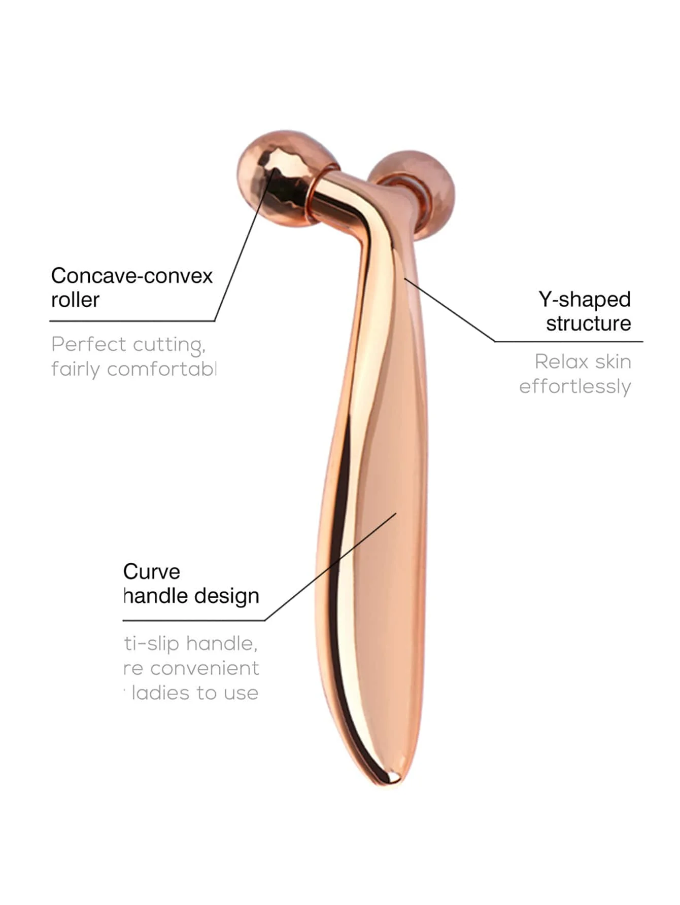 3D Roller Massager Facial Manual Rotating Massager Y-Shape Face Lifting Wrinkle Reducing Massager Body Relaxation Massage Tool