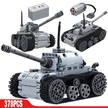 

378PCS Military Electric Motor Tank Set Bricks Technical Army Track Tank Model Building Blocks Education Toys For Children Boys