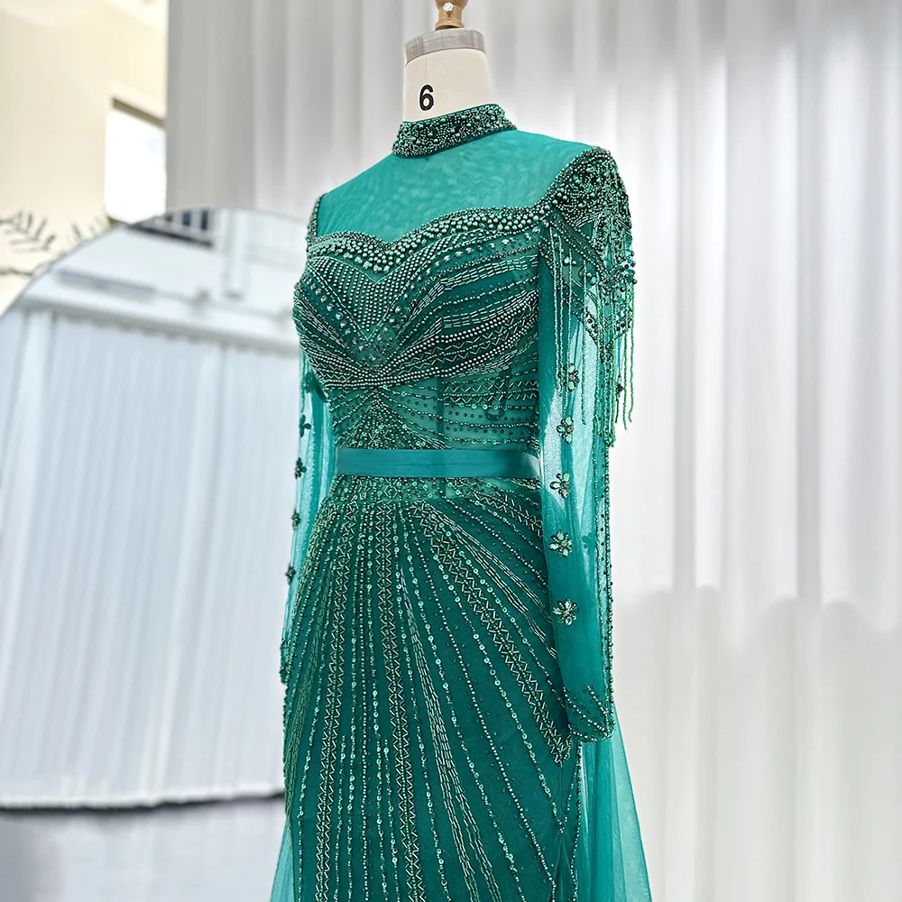 S1004c95446c34b50b0479a25c4a810f5R Luxury Champagne Mermaid With Detachable Overskirt Dubai Evening Dress Arabic Women Wedding Party Formal Gowns Mallzona