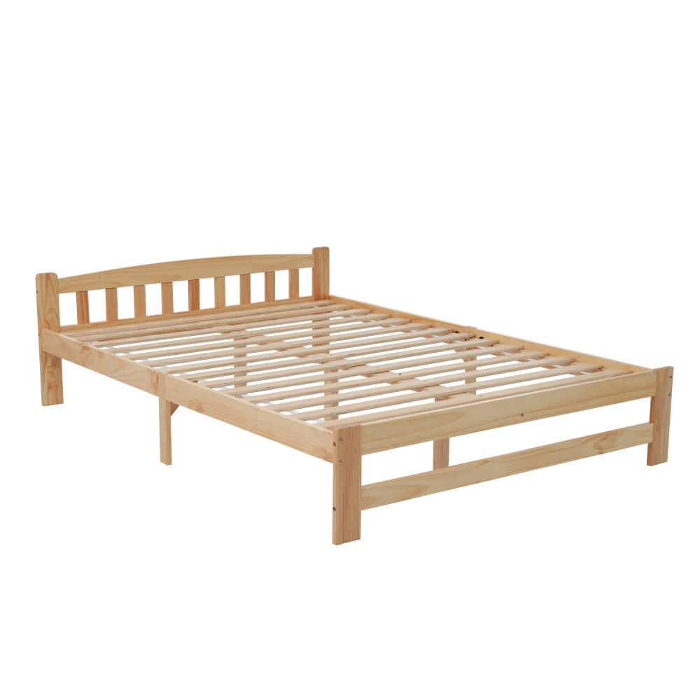 Massivholz Naturbett Futon Einzelbett mit Kopfteil Jugend- und Erwachsenenbett Langlebiger Lattenrost – Detail 26