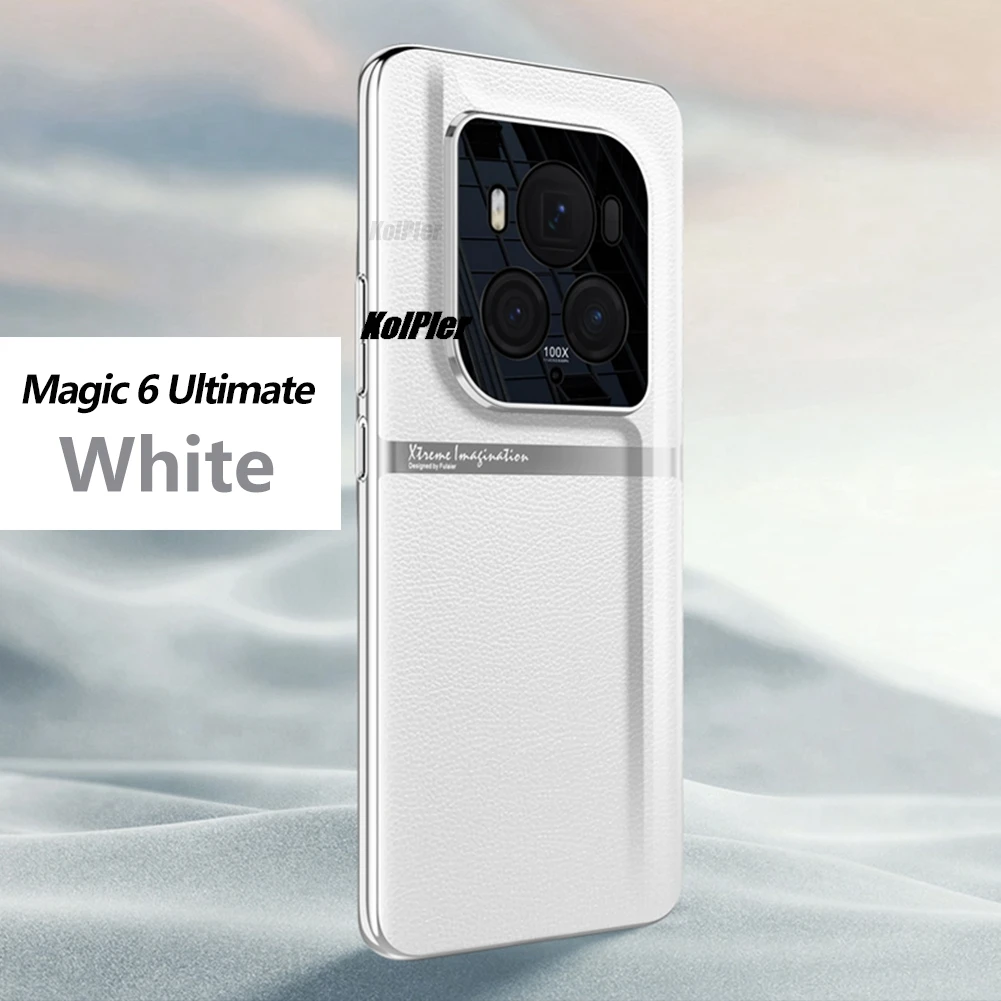 Leather Hard Shockproof Case with Lens Protection & Plating Finish