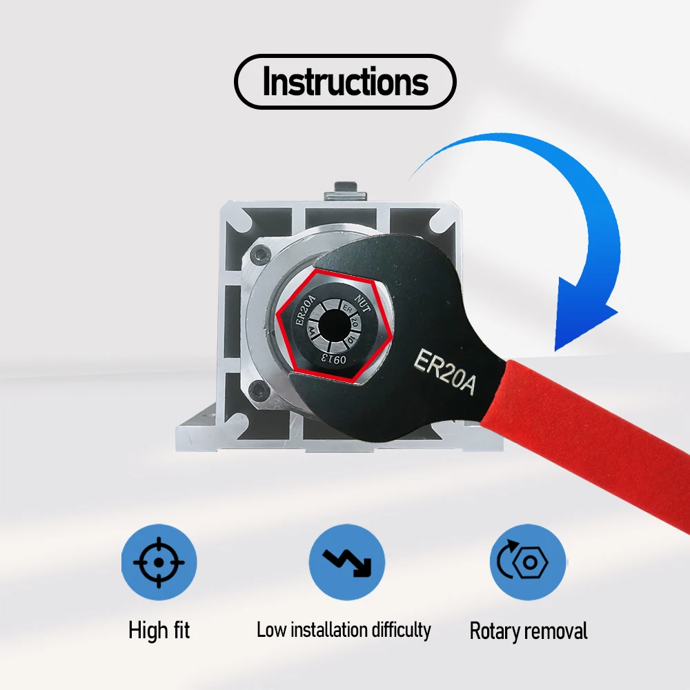 ER11 Spring Collet Specific ER Universal Wrench A-Type ER11 ER16 ER20 Suitable For Spring Collet Installation Carving machine