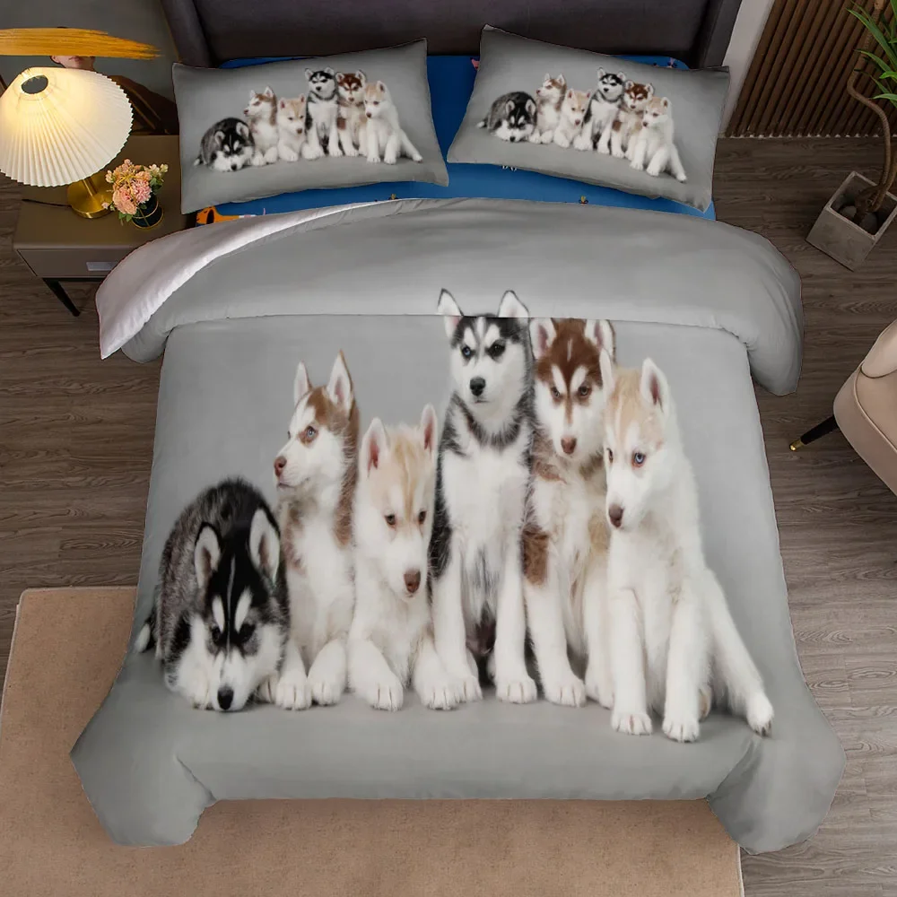 Cloudboi Dog Art Duvet Cover Set King Queen Double Full Twin Single Size Bed Linen Set