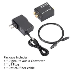 Bluetooth Digital to Analog Audio Converter and Amplifier - Optical & Coaxial Input DAC Decoder (US Plug)