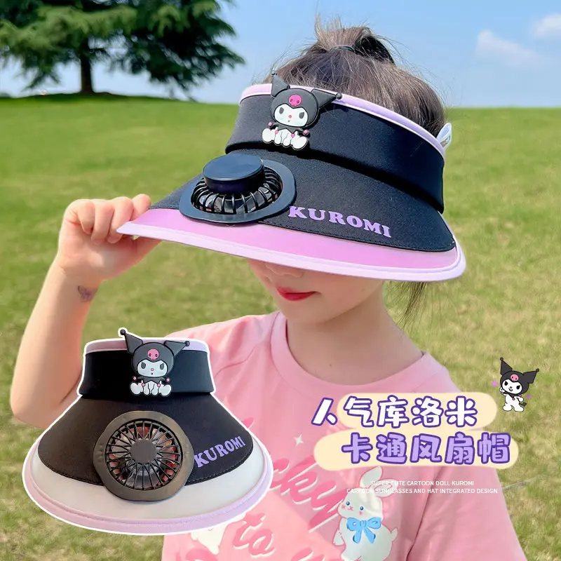 

Кавайная детская шапка для фанатов Kuromi Hello Kitty из аниме «Санрио», летние милые Мультяшные подарки в виде коричной кости для мальчиков, уличная пустая шапка, детские подарки