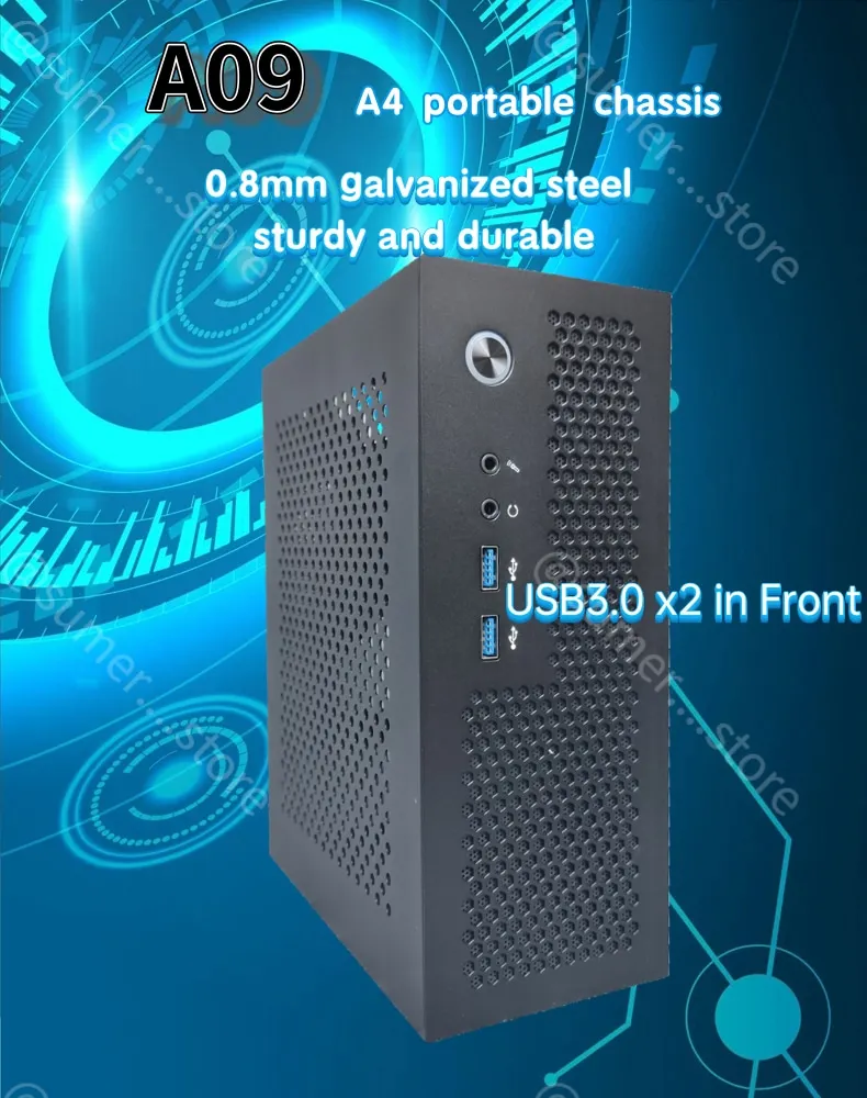 itx chassis htpc computador portátil suporte pcie drive mini ipc flex psu caso