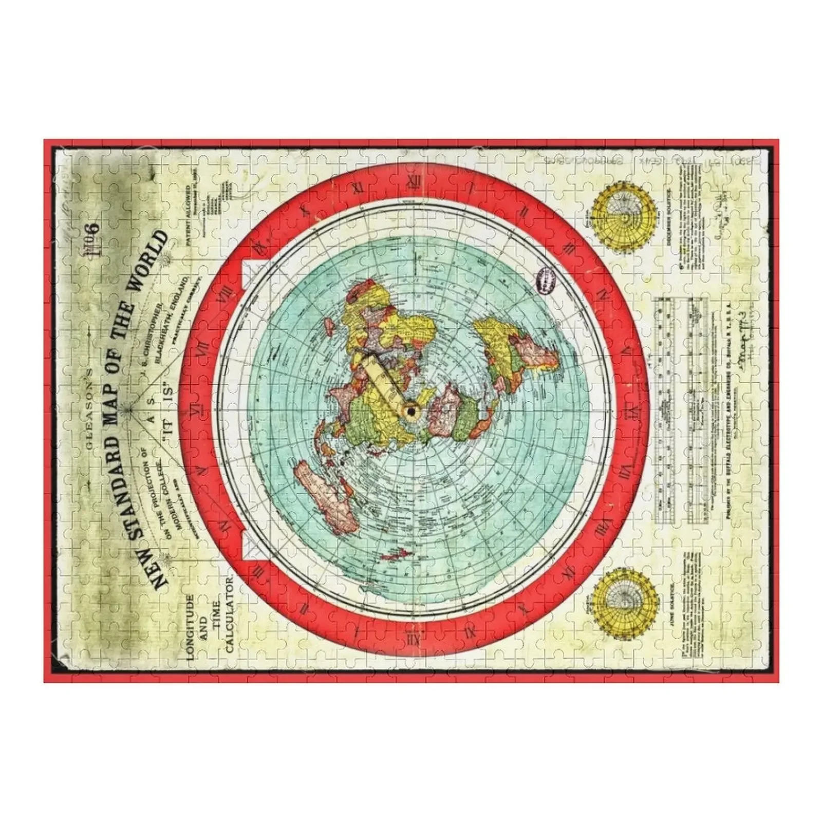 

Gleason 1892 Flat Earth Map Research Flat Earth Jigsaw Puzzle Customized Photo Personalized Gift Personalized For Kids Puzzle