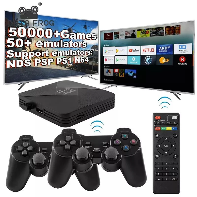 DATA FROG Ретро видео игровая консоль 4K HDMI-совместимая ТВ приставка Android TV Box 50 +