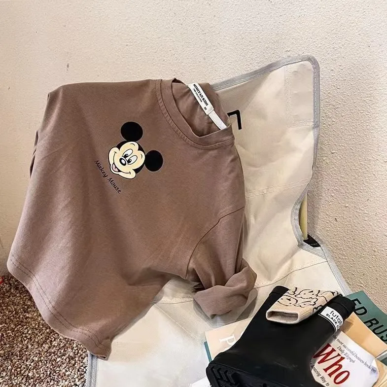 T shirt babies girl boy mickey bottoming long sleeved tee kid toddler infant 9months to 6years old spring cotton top
