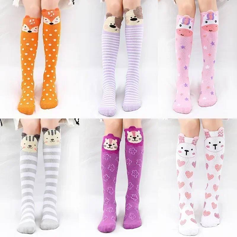 Cotton Knee Socks Girl 3-12 Years Old Knee High Socks Lovely Long Children's Kids Dance Girl Todder Baby
