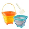 Children's Beach Fruit Shaped Folding Bucket Portable Handheld Beach Toy Bucket Shovel Rake Sand Digging Scene 4