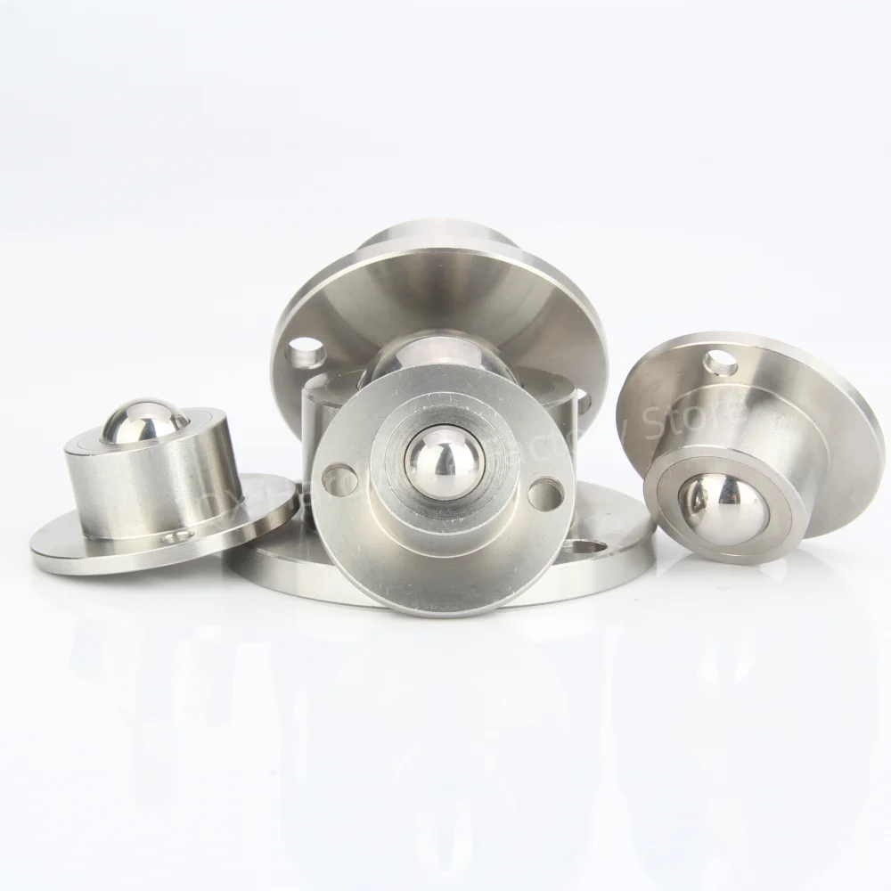 QX318 Large Stock Smooth Body All Stainless Steel Conveyor Ball Rollers with Flange Positioning Ball ball bearings