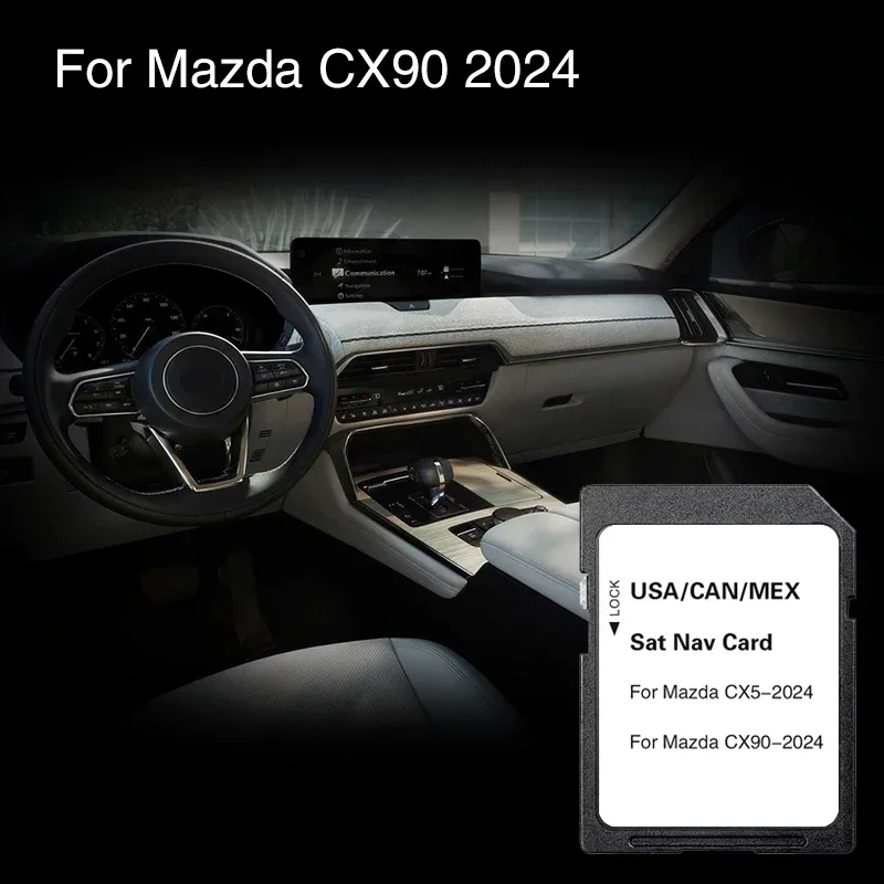 마쯔다 CX-90 2024 차량 업그레이드 GPS 지도 차량용 SD 메모리 카드 교체 가능 CID 미국 캐나다 멕시코용 SD ..