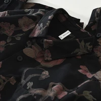 Chemise décontractée à imprimé Floral pour hommes, en coton, ample, à manches longues, en Denim Rose, à la mode, nouvelle collection automne 2025 5