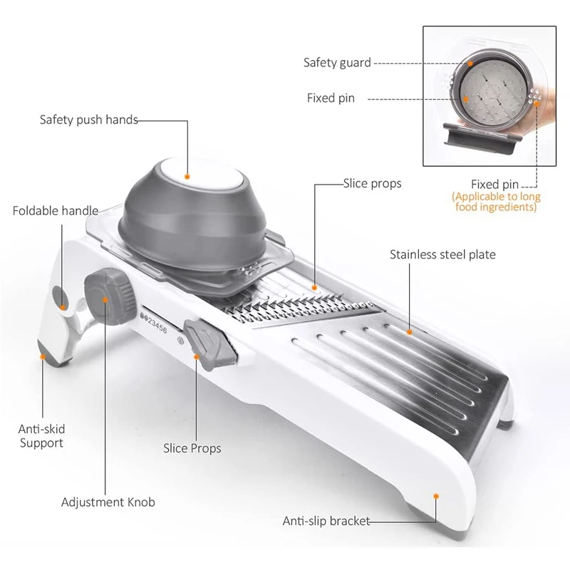 LMETJMA Ultra Sharp Mandoline Slicer Upgraded Vegetable Slicer Kitchen Adjustable Thickness Food Cutter Dicer KC0450 vegetable slicer vegetable cutter food slicer
