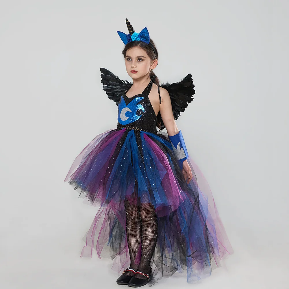 Halloween Costume Girls Unicorn Princess Nightmare Moon Cosplay