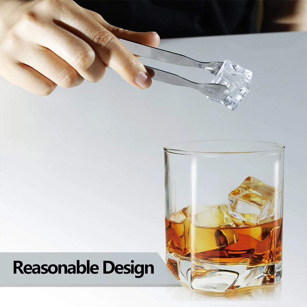 6PCS Ice Cube Tongs Mini Serving Tongs Stainless Steel Ice Clamp Kitchen for Appetizers Sugar Cube