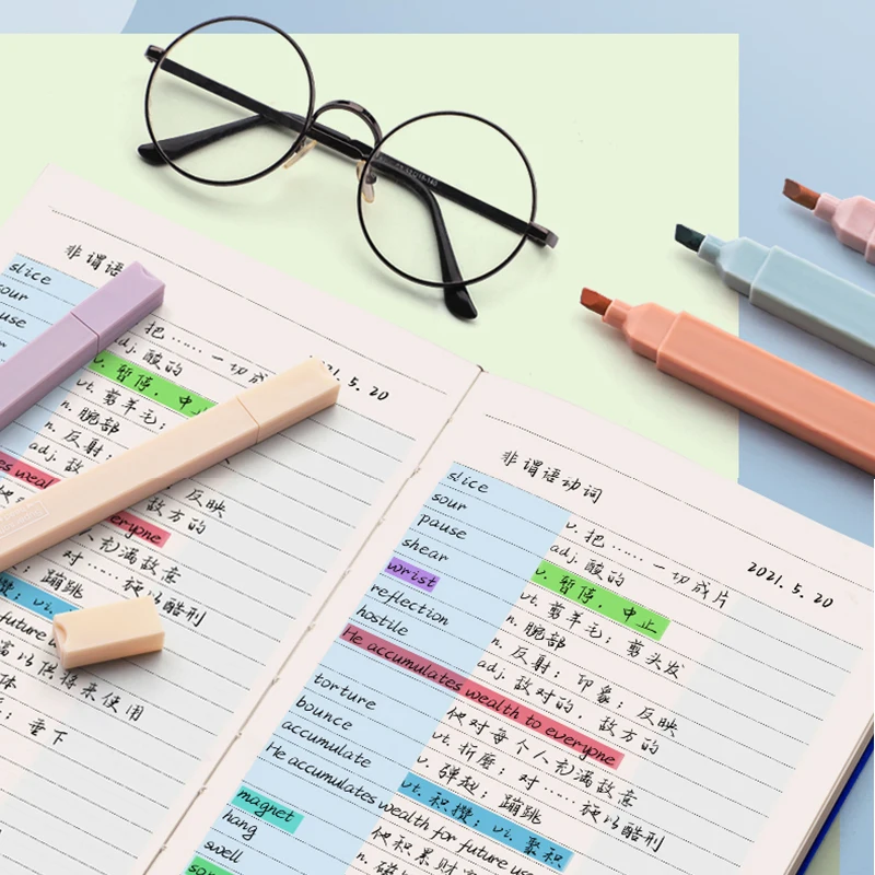 Double-Headed Highlighter Marker Highlighter Pen Marker Pen Student Office School Stationery 6pcs/set highlighter marker highlighter pen marker pen