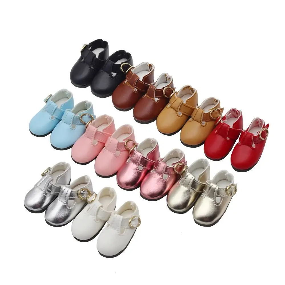 PU Leather 4.6cm Colorful Shiny Sneakers Shoes Doll Lightweight Doll PU Leather Shoes Cute 1 Pair Leather Boots Kids Gifts