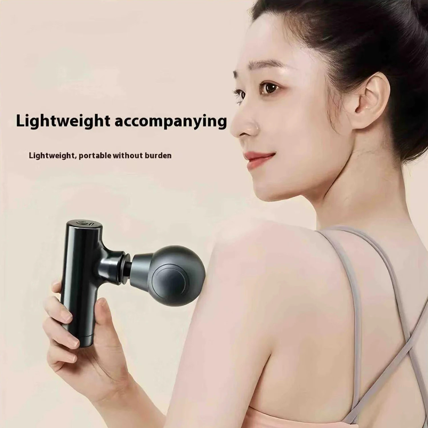 Mini Massage Massage LCD Screen 6 Heads Gun Muscle Massager Portable Electric Fascia Gun for Neck Foot Body Fascia Gun