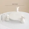Creative Ceramic Rabbit Fruit Plate Ornaments Living Room Dining Table Dim Sum Plate Jewelry Storage Crafts Birthday Gifts 6