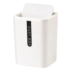 Compact Desktop Trash Can - Creative Mini Waste Bin - <4L (White)