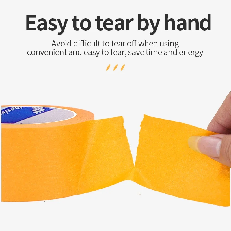 Automotive Masking Tape Yellow Painters Masking Tape For Crafts Arts No Residue Wall Painting Tape Edge Finishing