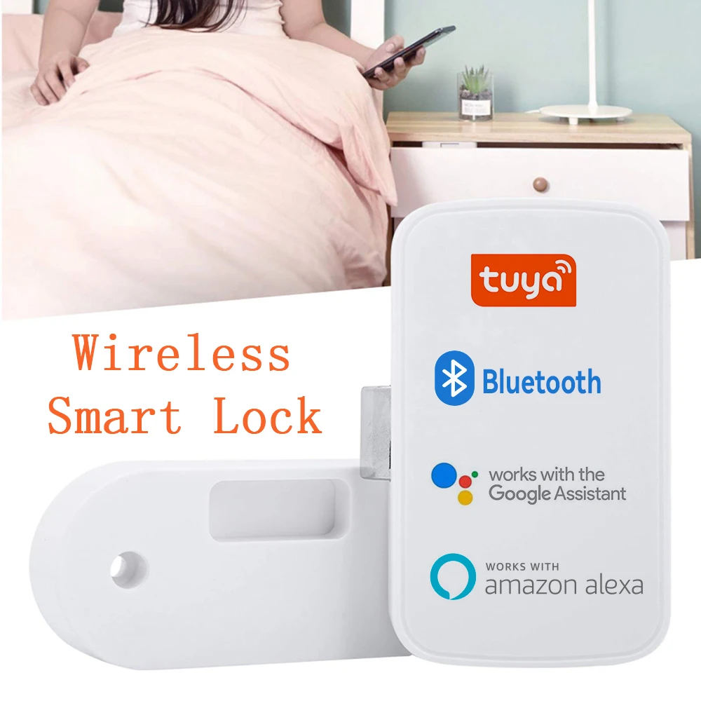 Tuya Inteligente sem Fio Bluetooth Interruptor de Gaveta de Arquivo de Bloqueio Elétrico Armazenamento Armário Escondido Bloqueio de Controle de Aplicativo Anti-roubo Desbloqueio