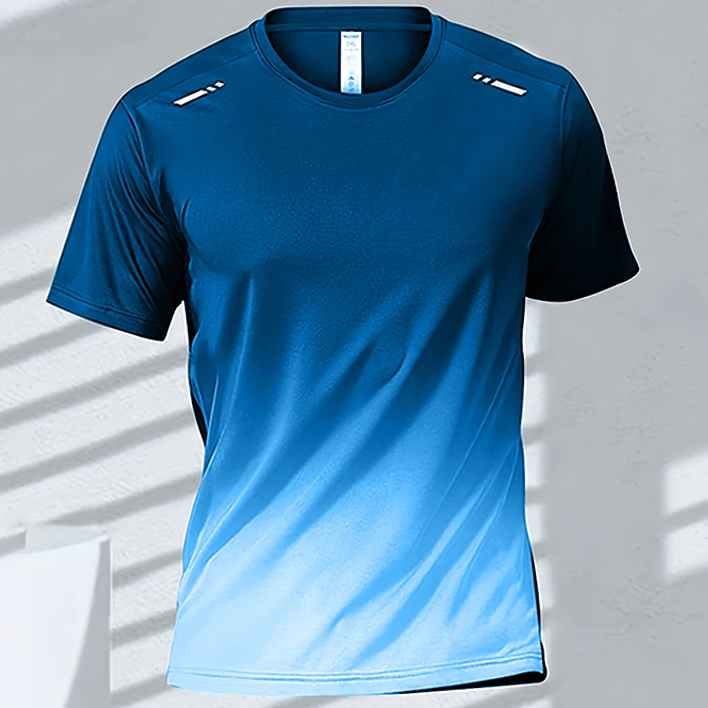 thumbnail image 1 of Camisetas para hombre Camiseta deportiva Camisetas de manga corta con degradado de secado rápido Entrenamiento al aire libre Entrenamiento de baloncesto Ropa para correr para hombre, 1 of 5