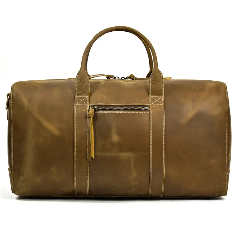 Brown Leather Duffle Bag For Men