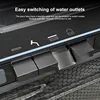 Stainless Steel Kitchen Sink Double Waterfall Digital Display Large Single Sink Honeycomb Embossed Pull Out Faucet Cup Washer 3