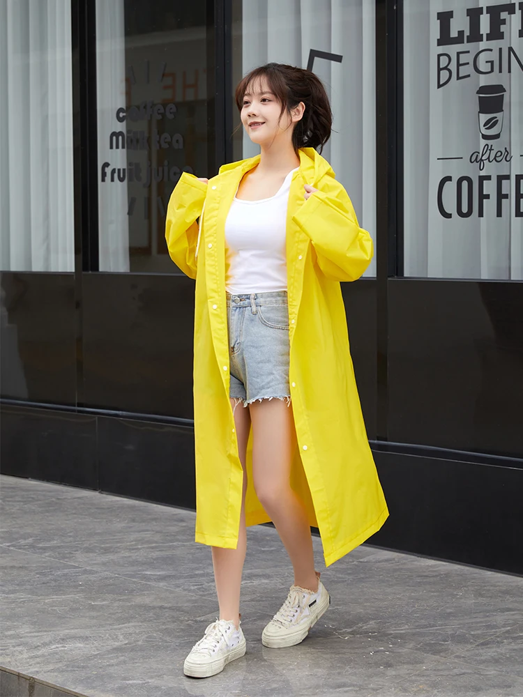 Raincoat Poncho Men Women Thickened Waterproof Hooded Tourism Outdoor Hiking