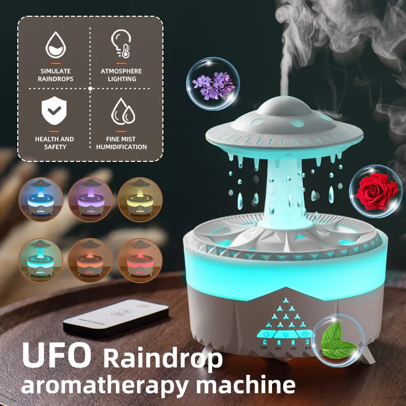 Rain Cloud Humidifier Aromatherapy Machine LED USB Air Purifier