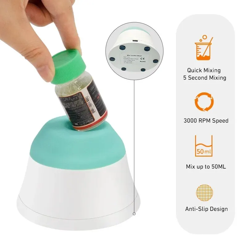 WESTTUNE 3000RPM Lab Mini Vortex Mixer Portable Ink Electric Liquid Orbital Stirrer Mixing Color Pigment Bottle Shaker 110/220V vortex mixer