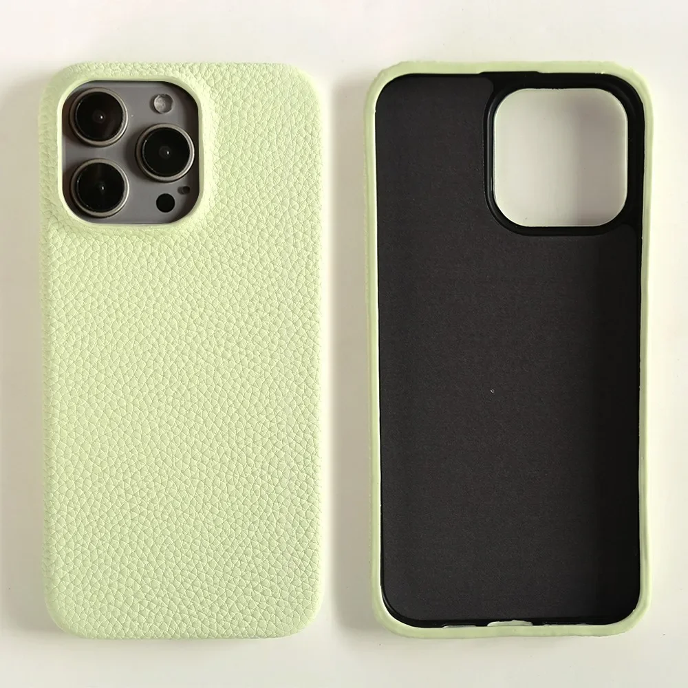Luxury Full Grain Leather Shockproof Phone Case - Elegant Back Cover