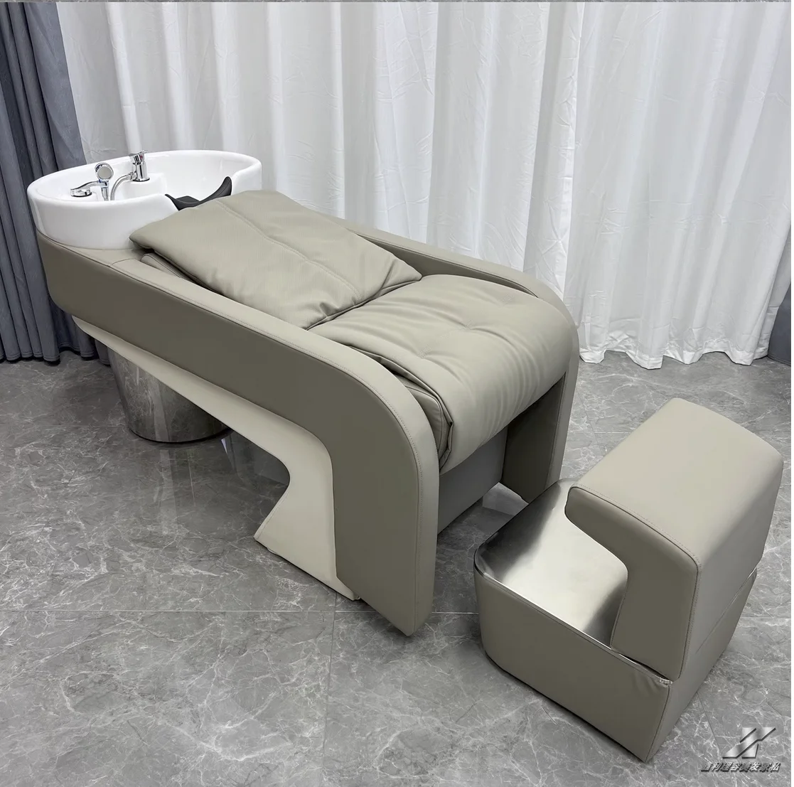 

New internet celebrity light luxury shampoo bed, barber shop, hair salon dedicated hairdressing shop, semi reclining high-end fl