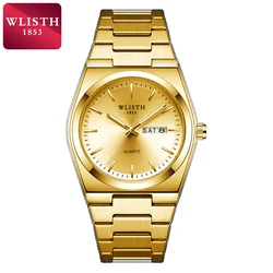 Luxury Waterproof Luminous Quartz Men's Stainless Steel Watch (Gold)
