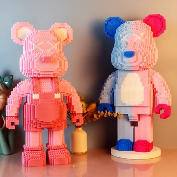 Violence Bear Building Block Toy Height Lovely particles DIY Assembly Painting Bear 3D Model Children's Toys Birthday Xmas Gift 1