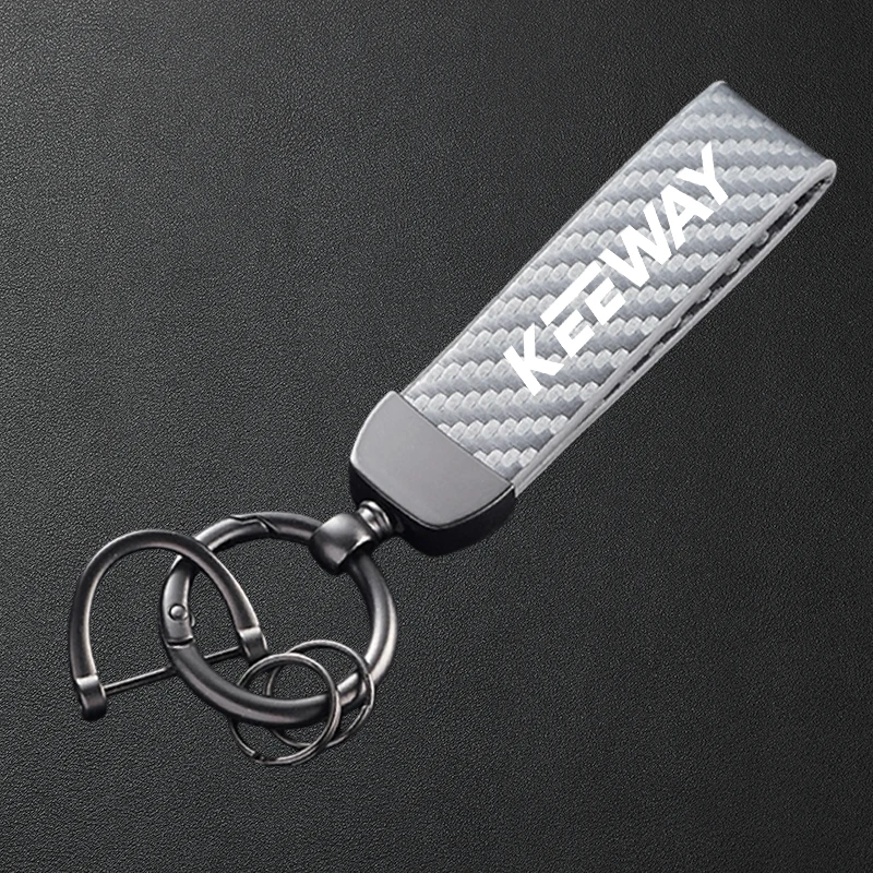 Carbon Fiber Textured Leather Motorcycle Keychain